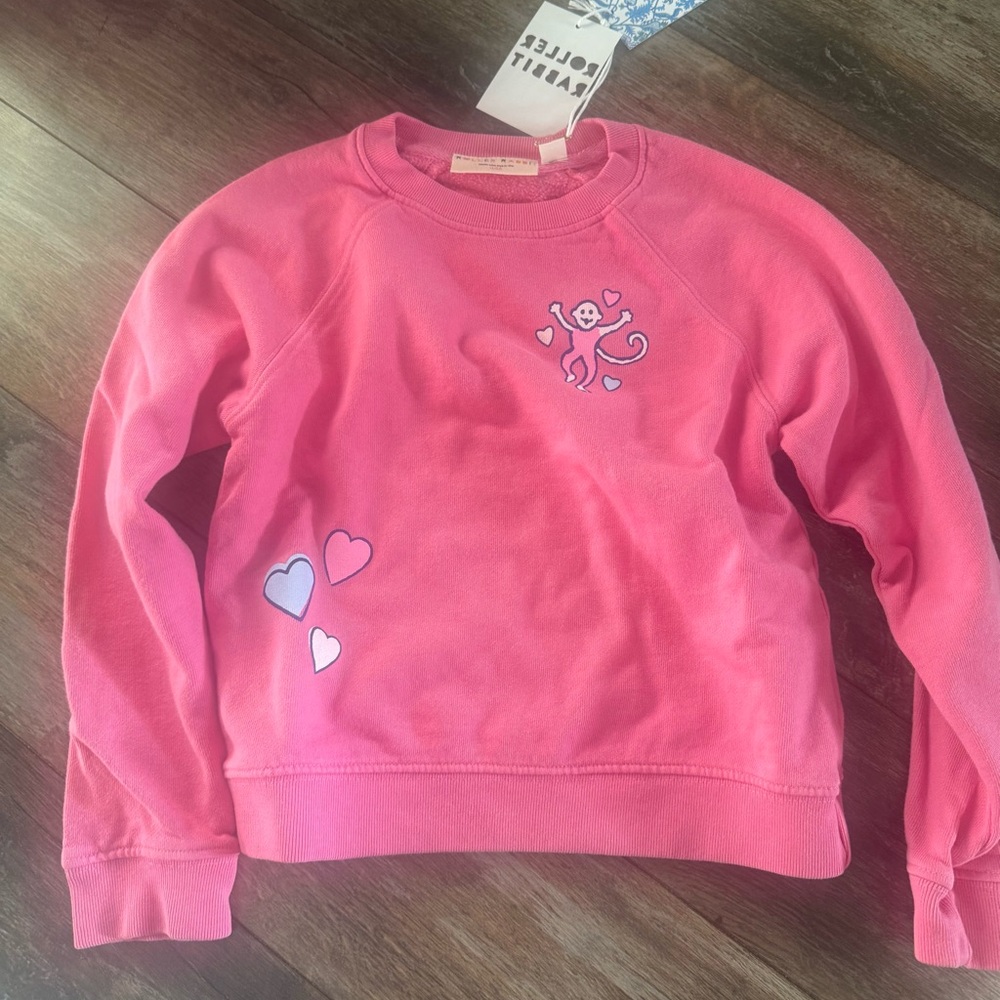 Roller Rabbit cheer monkey sweatshirt girls 8. Nwt